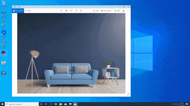 GIF showing how the new visual search on Bing works
