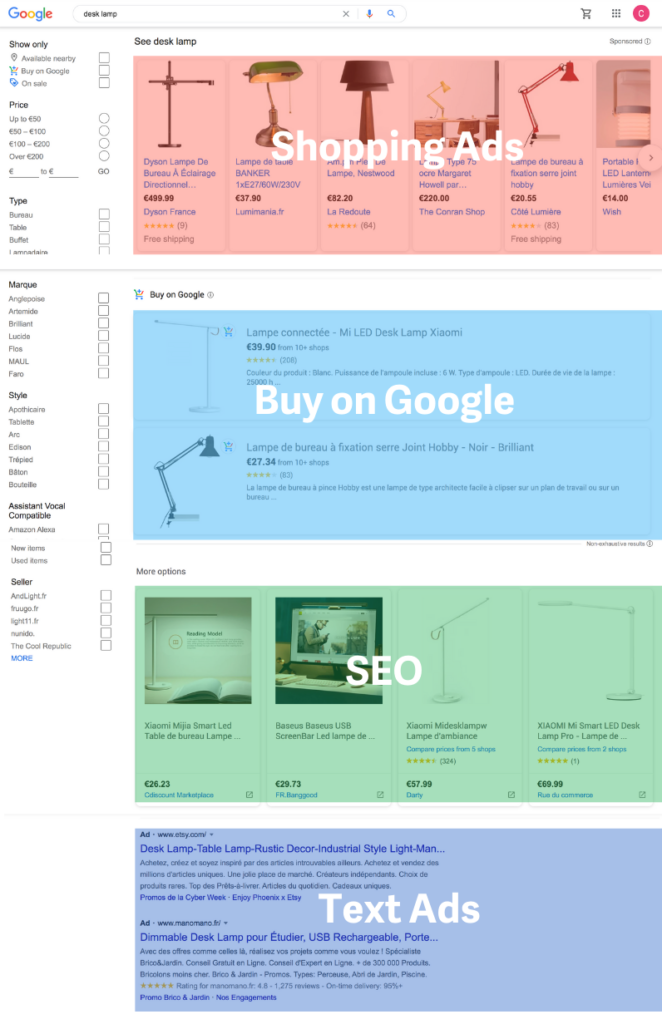 google shopping page